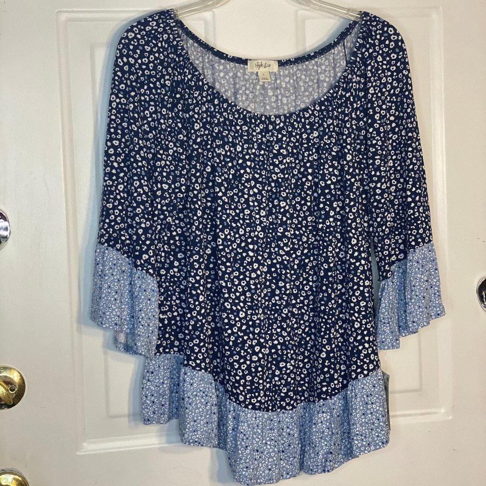 Off-The-Shoulder Floral Print Top